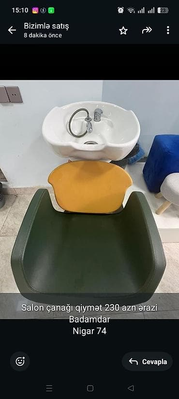 Salon çanağı qiymət 230 azn ərazi Badamdar
Nigar 74