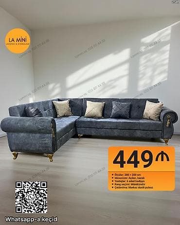 rahat mebel: Künc divan, Açılan, Bazalı, Parça, Şəhərdaxili pulsuz çatdırılma — 1