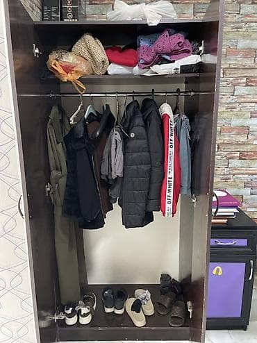 paltarla: 2 qapılı, Qəhvəyi, Açılan, Düz dolab — 4