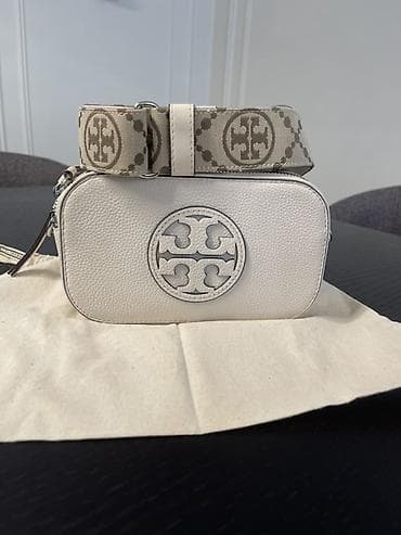 Çantalar: Tory Burch çiyin/çarpaz çanta - Material: toxumalı dəri - Rəng: açıq — 2