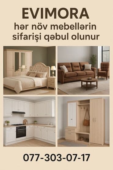 Sifarişlə oturacaqlar: Müxtəlif otaqlar üçün sifarişlə hazırlanan mebel təklif olunur. Yataq — 1