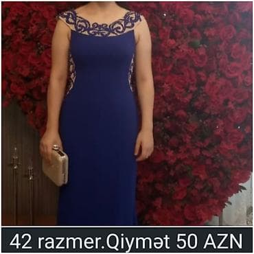 mexmer parca: Mavi rəngdə zərif gecə/balya donu. - Ölçü: 42 - Qiymət: 50 AZN — 1