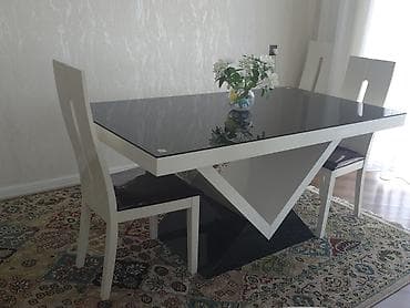 suse stol: Dördbucaq masa, 6 stul — 8