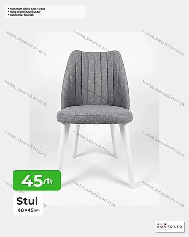 ofis stul: Məhsul: Yumşaq oturacaqlı stul Ölçü: 40×45 sm Rəng: Rəng seçimi — 1