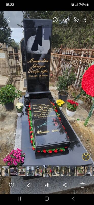 artizan quyularinin qazilmasi: .Xidmətlər. Məzar daşları. Hekəılərin yonulması. Qəbir ətrafı işlərin — 2