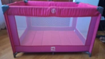 ucuz manej: Uşaq üçün qatlanan oyun çarpayısı / maneyc - Rəng: canlı çəhrayı - — 1