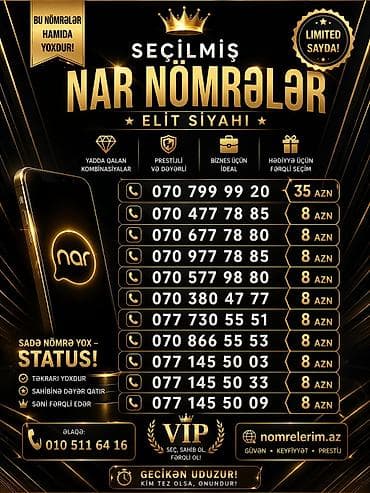 099 vip nomreler: Nömrə: ( 070 ) — 1