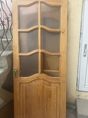 seif qapi: Taxta şüşəli qapılar – 2 ədəd - Material: tam ağac (şam tipli) — 5