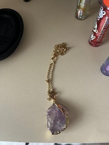 Gözəllik və sağlamlıq: Ametist daşlı boyunbağı - Asimmetrik formda xam ametist daşından — 2