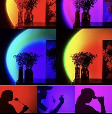 RGB Sunset Proyektor Lampa – uzaqdan idarəetmə ilə - 16 rəng keçidi — 6