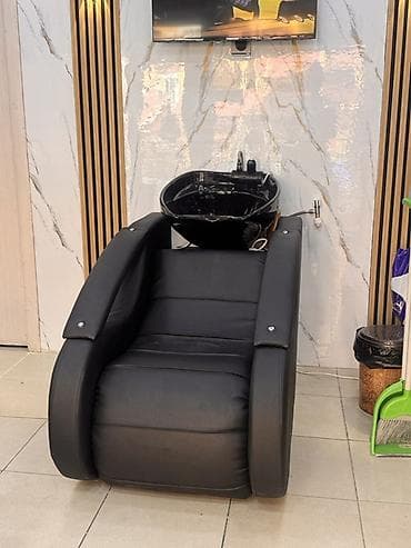 Peşəkar salonlar üçün saç yuma komplekti – komfortlu kreslo və keramik