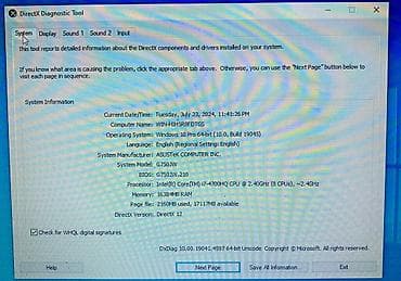 HP: Model: ASUS G750JW (gaming laptop seriyası) 	•	CPU: Intel Core — 3