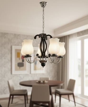 lüstur qiymətləri: Çılçıraq, 5 lampa, Metal — 1