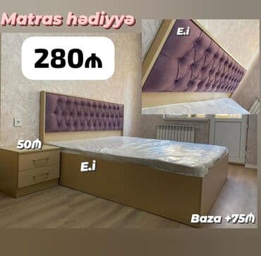 Yeni, İkinəfərlik çarpayı, Bazasız, Matras ilə, Siyirməsiz lalafo.az -da Yeni, İkinəfərlik çarpayı, Bazasız, Matras ilə, Siyirməsiz