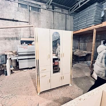 4 qapılı, Güzgülü, Bej, Digər material, Açılan, Düz dolab