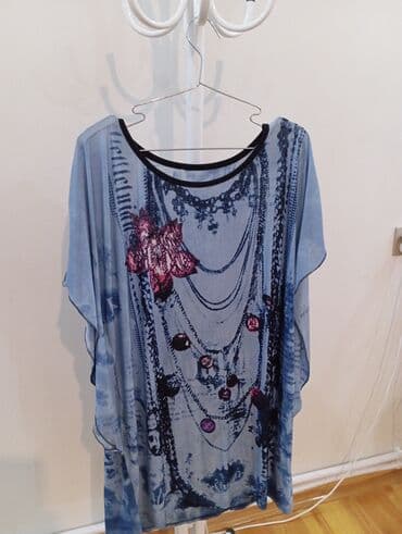 Qadın tunik/kofta - Model: geniş kəsimli, yarımşəffaf yüngül tunik -