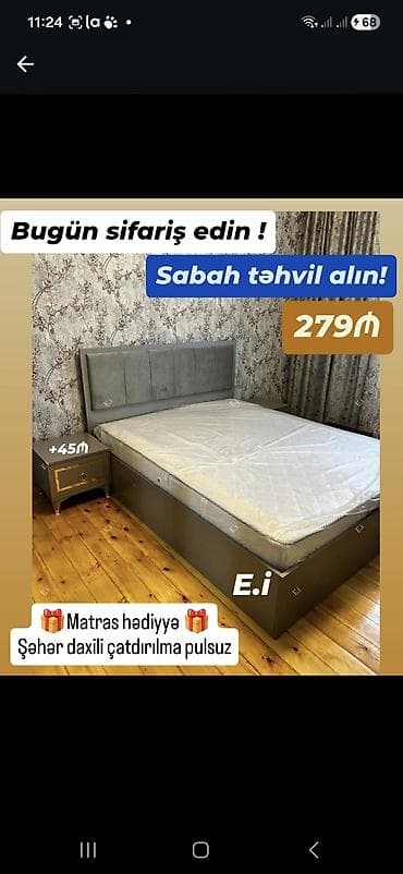 Məhsul: Yumşaq başlıqlı, modern dizaynlı ikinəfərlik çarpayı - Rəng lalafo.az -da Məhsul: Yumşaq başlıqlı, modern dizaynlı ikinəfərlik çarpayı - Rəng