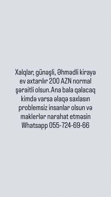 kiraye evler 2022 gence: Kirayə ev axtarıram — 1