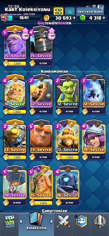 ucuz gitara: Clash Royale hesabı - kupa: 11500 - Taş: 4,318 - Rozetlər: 127/137 — 7