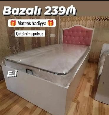 Yeni, Təknəfərlik çarpayı, Bazalı, Matras ilə, Siyirməsiz