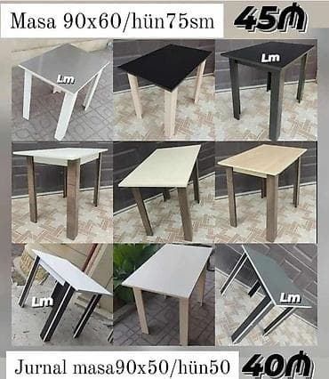 _*MASALAR*_ Yeni və sifarişlə *Qiymət: 45₼* Masa 90x60/hün75 — 1