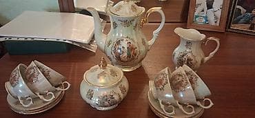 sud separatoru: Çay dəsti, rəng - Qızılı, Farfor — 1