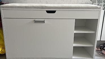 stulları: Ağ rəngli çoxfunksiyalı dəhliz tumbası-oturacaq - Üst hissədə yumşaq — 1