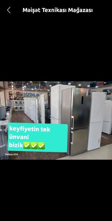 Məişət texnikası mağazasında geniş seçimli soyuducular. Məhsul