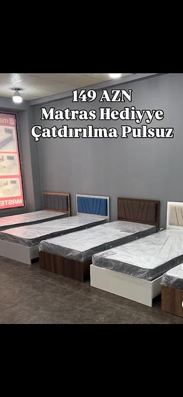 Tək nəfərlik çarpayılar – 149 AZN. - Matras hədiyyə - Çatdırılma
