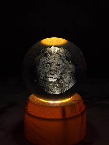 3д ручка: 3D lazer oyma kristal şar LED lampa - Şüşə kristal kürə daxilində 3D — 9