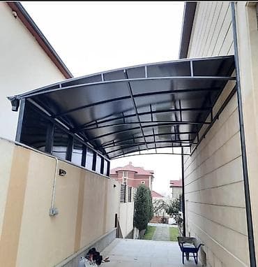 bisetka modelleri: Metalkarkas üstü örtüklər – darvaza və həyət üçün dekorativ və — 2