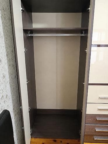 parda tul: İşlənmiş, 6 qapı, Güzgülü, Bej, Taxta, Kupe, Düz dolab — 3
