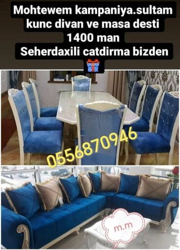 işlənmiş stol stul dəsti sumqayit: 🌹Masa ve oturacag destleri, stol stul, divan — 1