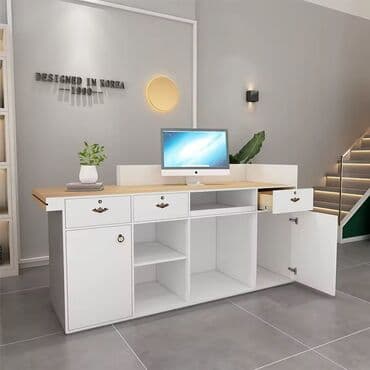 Sifarişlə ofis oturacaqları: Resepsiyon masası – müasir ofis və xidmət məkanları üçün - Dizayn — 2