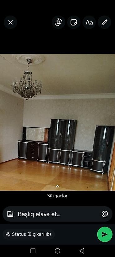 Qonaq otağı üçün vitrin və bufet dəsti - Rəng: tünd qəhvəyi/qartal