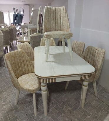 yığılıb açılan stol: Qonaq otağı üçün, Yeni, Açılan, Kvadrat masa, 6 stul — 3