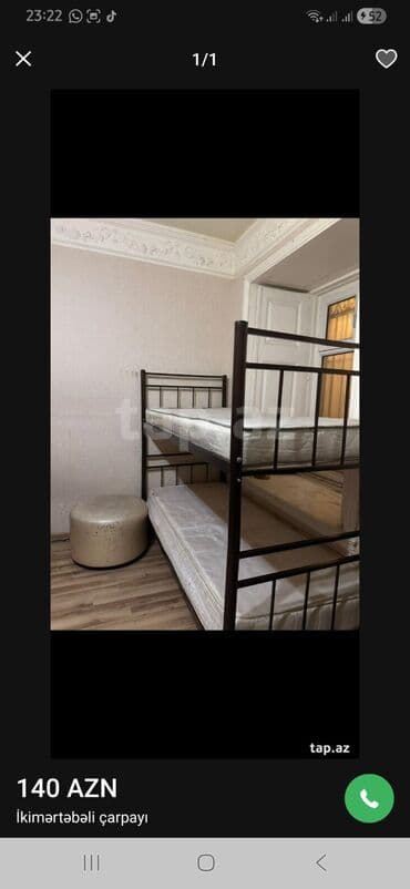 Riyaziyyat: İkimərtəbəli çarpayı - Metal karkaslı, möhkəm konstruksiya - İki — 1