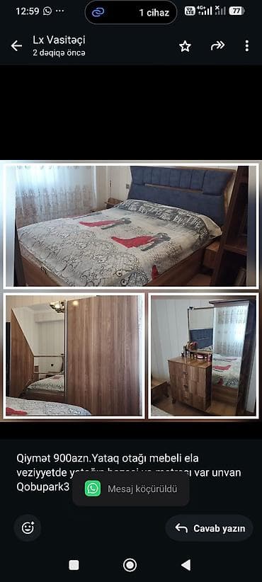 Qiymət 900azn.Yataq otağı mebeli ela veziyyetde yatağın bazasi və at lalafo.az Qiymət 900azn.Yataq otağı mebeli ela veziyyetde yatağın bazasi və