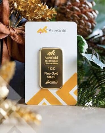 Eynəklər: AzerGold qızıl külçələri - Brend: AzerGold - Tərkib: 999,9 “Fine — 1