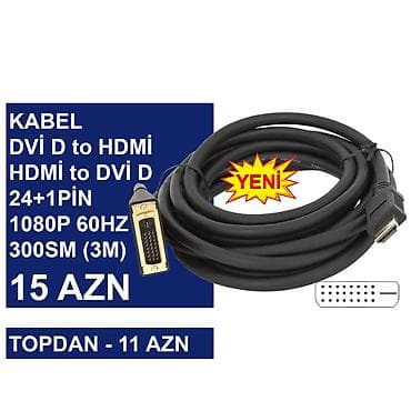 109 ekran per page 99: DVİ Kabellər ⭐Display Port to DVİ D 1,8m 1080P 60HZ – 18 AZN (Topdan — 5