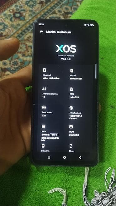 3g 4g router modem: Infinix Hot 40, 256 GB, rəng - Mavi, Sensor — 6