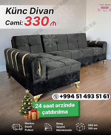 Künc divan, Yeni, Açılan, Bazalı, Parça, Şəhərdaxili pulsuz çatdırılma
