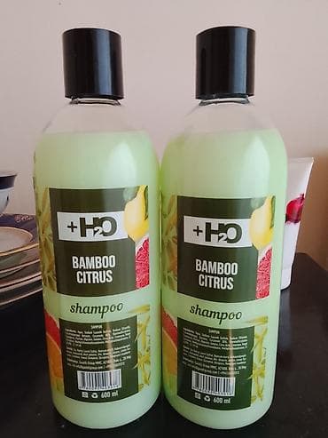 Şəxsi baxım üçün qarışıq set 1) +H2O Bamboo Citrus Şampun – 600 ml -