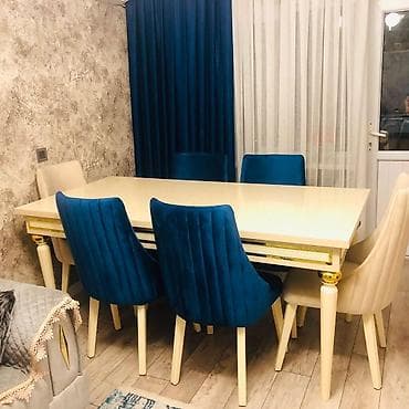 Qonaq otağı üçün, İşlənmiş, Kvadrat masa, 6 stul