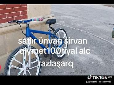 volta vsm: Şirvanda satılır. Məhsul: Velosiped - Rəng: Göy gövdə, ağ təkər — 1