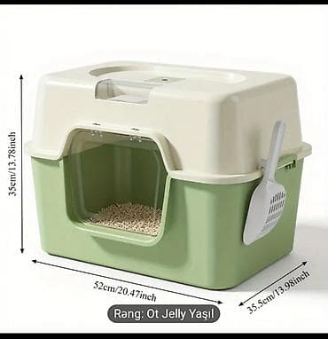 pisiy qumu: Qapalı pişik tualeti – “Ot Jelly Yaşıl” rəngdə. Xüsusiyyətlər: - — 1