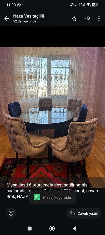 stulla: Masa desti 6 oturacaqla dest satilir hamisi saglamdir, masa acilmir — 1