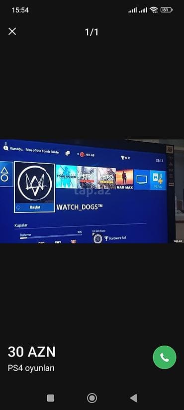 ps4 kaset: Salam plesteşin 4 de oyunlarin yuklenmesi elimde 6 oyun var hamisi — 1