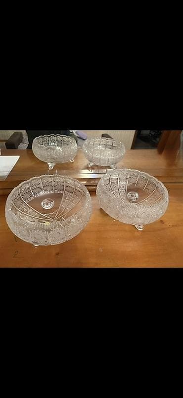Kristal meyvə qabları desti Bohema, cutu 230 - Material: qalın