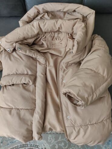 uşaqlar üçün kapüşonlu jiletkalar: ZARA uşaq qış gödəkçəsi - Ölçü: 6-7 yaş, 120 sm - Rəng: bej - Model — 3